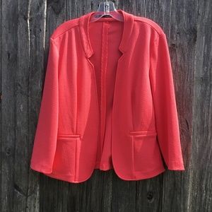 Coral open front jacket